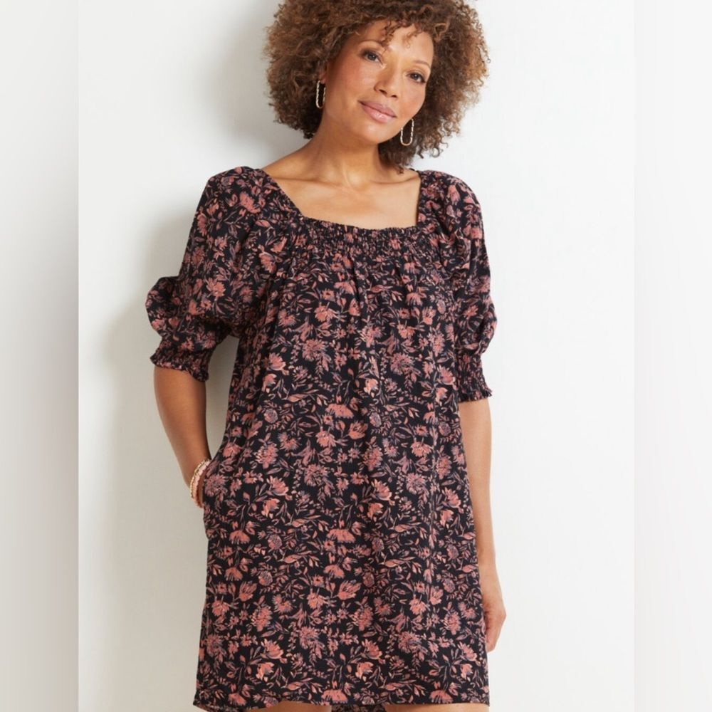 Evereve Roan + Ryan cotton blend short sleeve shift dress w/ pockets size XS